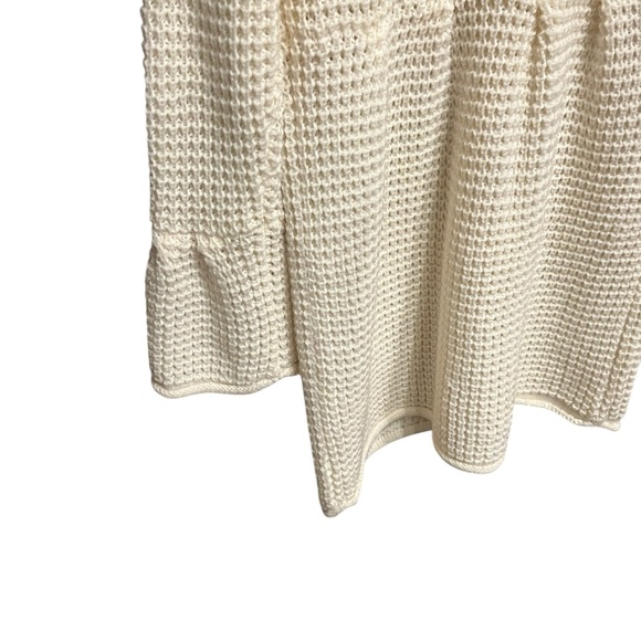 Cream white Button-Up Women's knit crochet Sweater - Picture 10 of 14